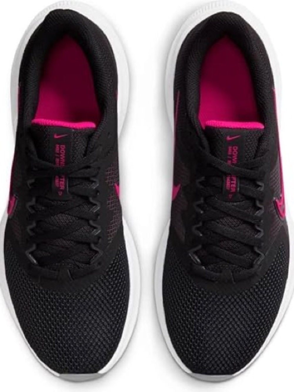 Nike Black and Hot Pink Women's Athletic Downshifter 11 Running Shoes